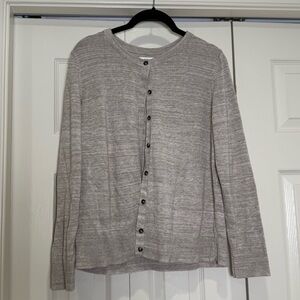 Croft & Barrow Heather Tan Button Front Cardigan Size Large